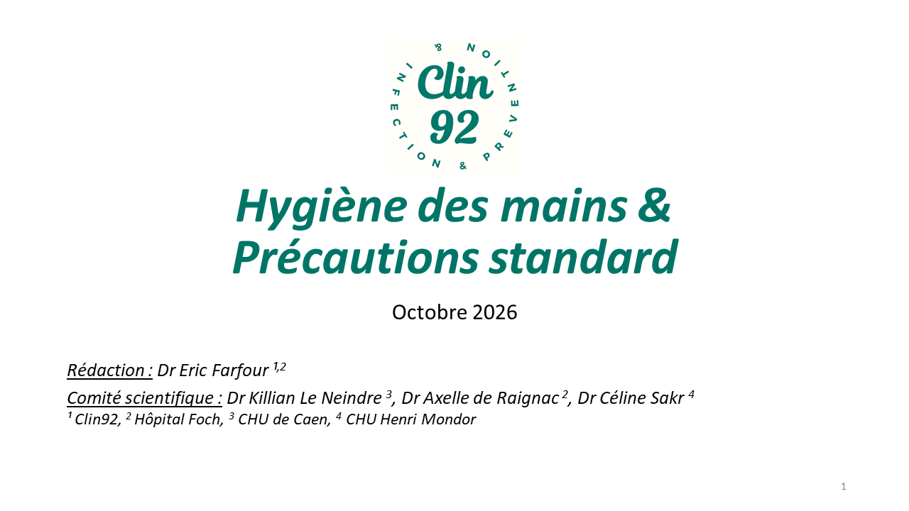 Hygiène des mains et précautions standard - aperçu