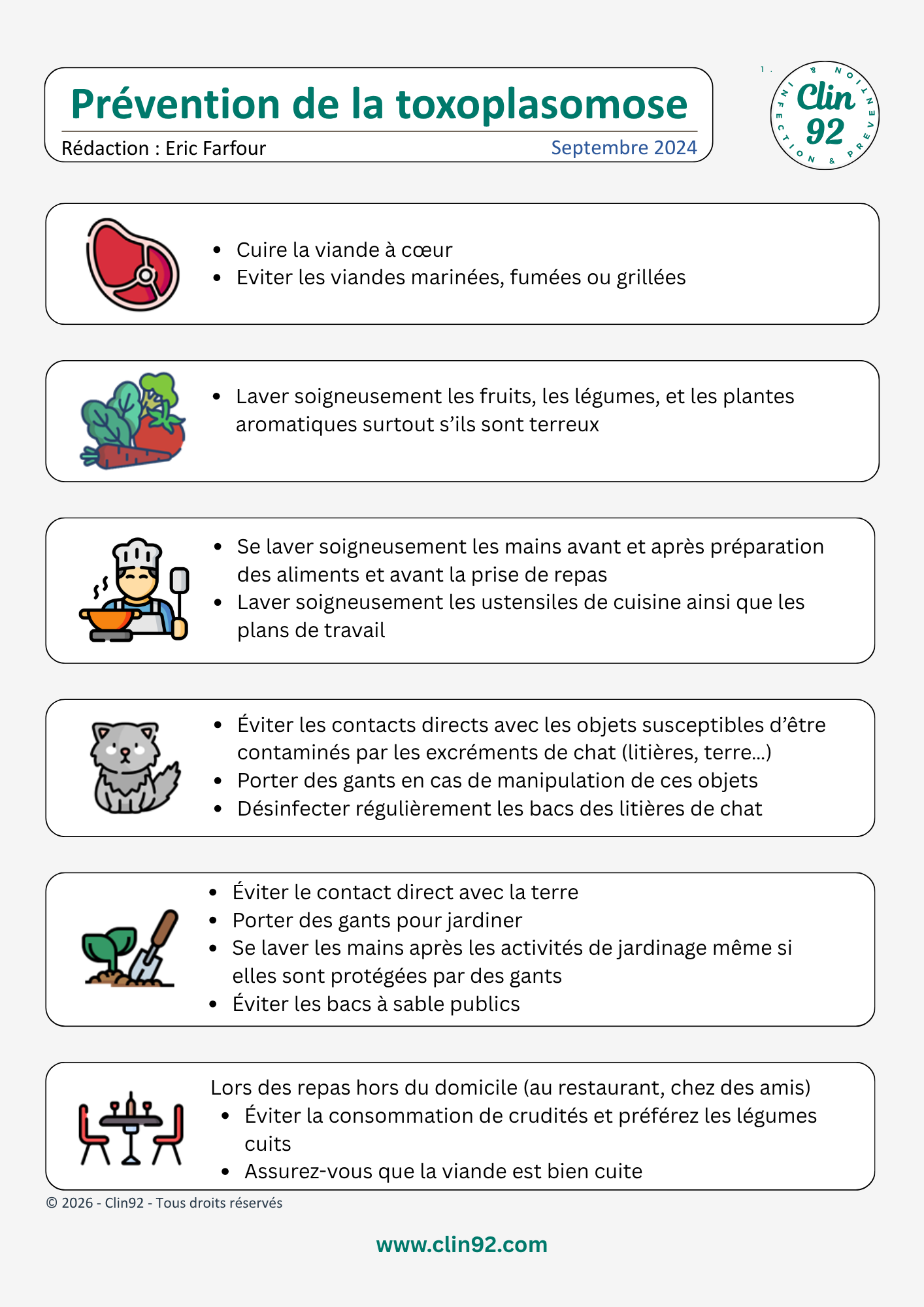 Prévention de la toxoplasmose - aperçu